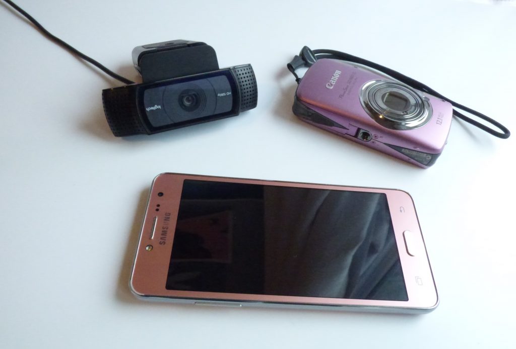 Webcam, camera and smartphone